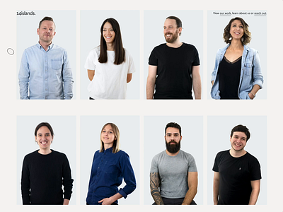 Our team at 14islands agency agency website animation bio blob design digital hover interactive people playful portrait reveal studio team ui webgl website