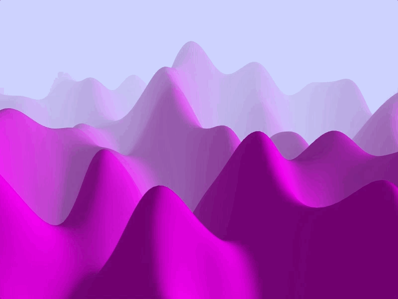 Procedural mountains 3d animation interactive motion physics threejs ui ux webgl