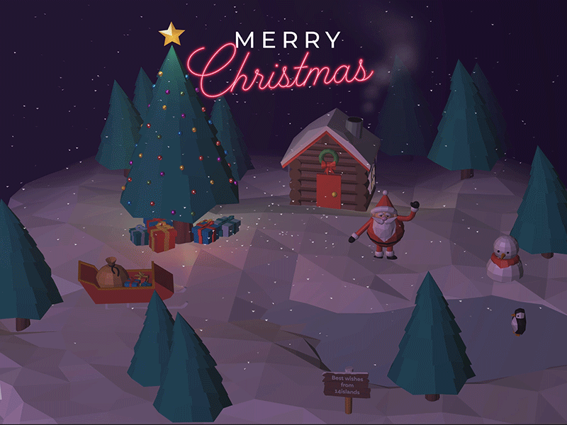 Interactive christmas card 3d animation christmas design gif greeting card interactive santa snow vr webgl xmas