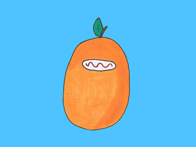 Kumquat Robot citrus doodle fruit future illustration kumquat robot