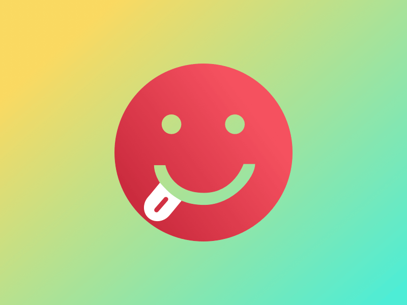 Smiley Animation Concept gradient happy red simple smile smiley test tongue