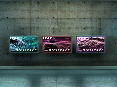 Digiscape Posters colorful cyberpunk digital techno