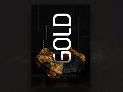 Gold Mineral Poster 3d art direction blender conceptual gold graphic photoshop poster