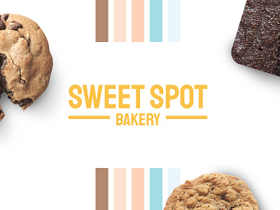 Sweet Spot Bakery bakery baking brown colorful cookie cooking food identity logo logotype snack vibrant yellow