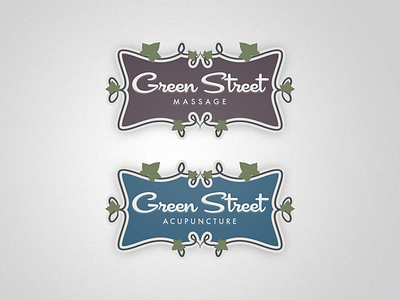 Green Street Acupuncture - Sibling Logo branding identity logo logos sibling