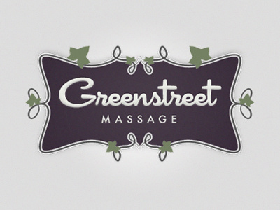 Greenstreet Massage green street massage alex profera logo identity traditional ornate floral script