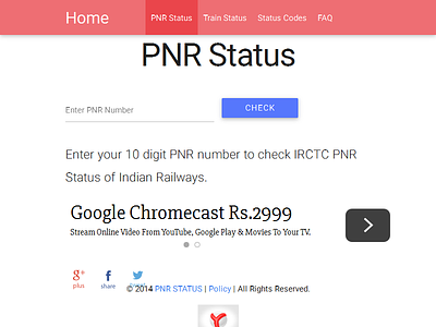 Pnr Status front end framework material design materialize css pnr status responsive