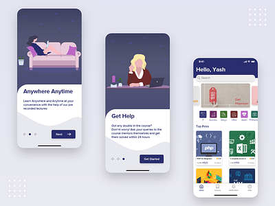 Concept for Online Courses course design education mobile app online learning skill ui uidesign xd