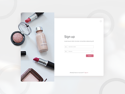 Sign up cosmetics register sign up ui