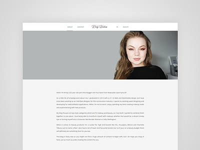 Blog - About Page beauty blog makeup sfx ui ux