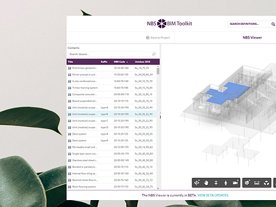 NBS Viewer autodesk model specification ui ux