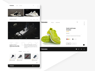 TEDOX Shoe Website Concept branding clean ui design shoe website ui ux