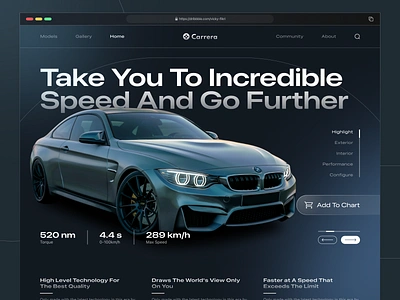 Car Dealer Landing Page Exploration automotive bmw car clean dark mode design desktop landing page minimal sport car ui web website