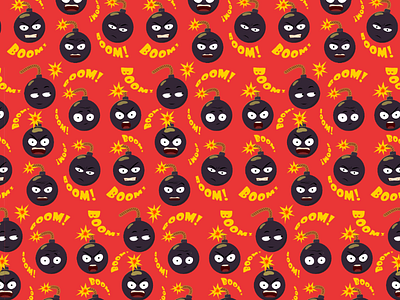 Boom! angry bomb boom fire illustration illustrator pattern red vector