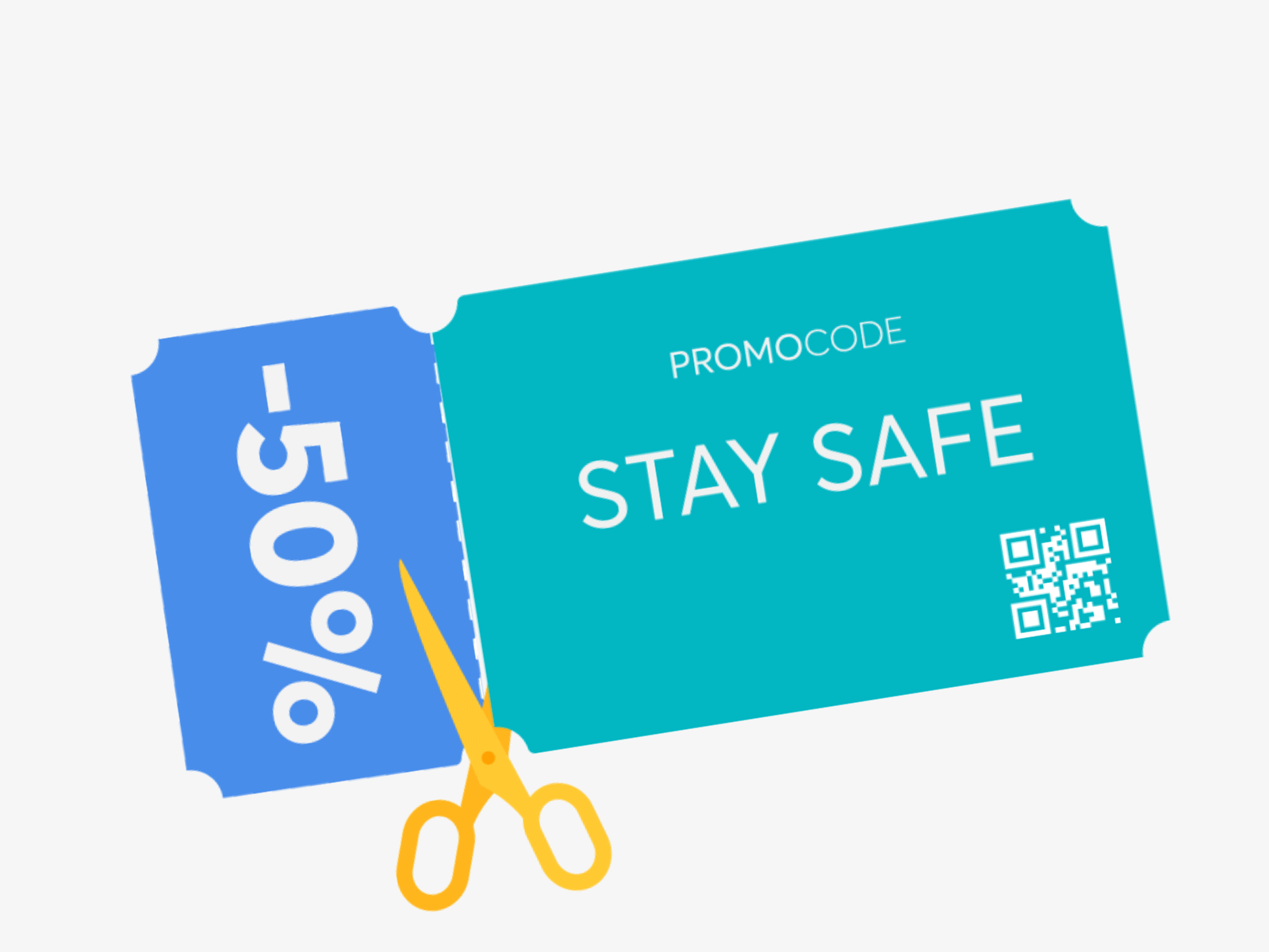 Ticket-Promo code Stay safe! animation app art design flat icon illustration minimal vector