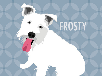 Illustration of Frosty Dog animal art custom cute dog drawing illustration pet portrait puppy schnauzer