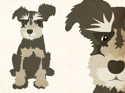 Illustration of Rue animal custom cute dog illustration pet portrait puppy schnauzer