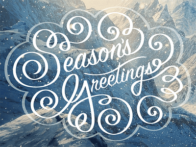 Seasons Greetings card drawn greetings hand holiday illustrator lettered seasons winter