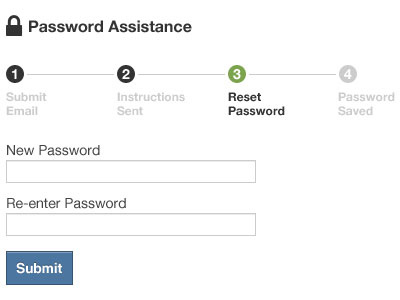 Overstock.com Password Reset Steps form interaction overstock.com password steps ui ux whitespace