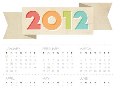 2012 Calendar