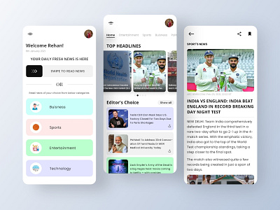 Newspaper App adobe xd design minimal newspaper ui ui design uiuxdesign uiuxdesigner user experience ux