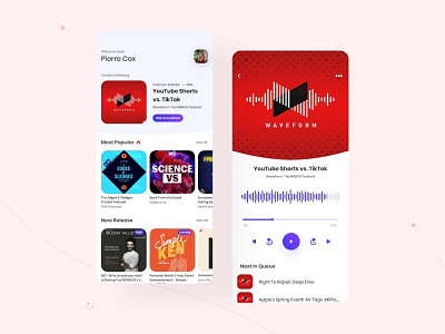 Podcast App adobe xd branding minimal podcast ui ui design uiux uiuxdesign user experience user interface web design