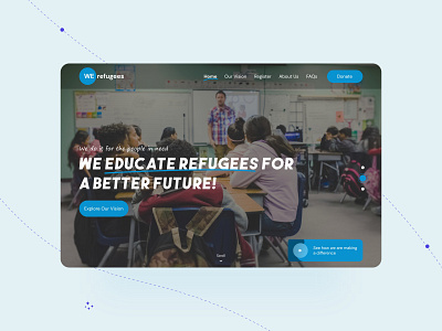 Refugees Nonprofit Org Landing Page adobe xd branding design figma landing page modern ngo refugees ui design
