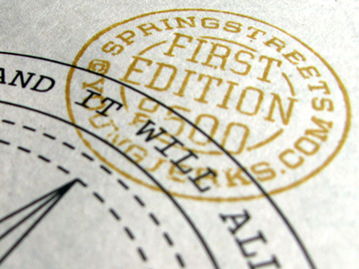 Springstreets 1st edition stamp
