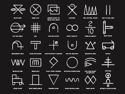 Hobo signs and symbols code for the road  Logo Design Love