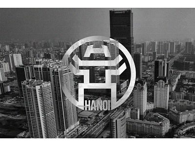 Hanoi logo in modern city branding design logo