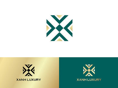 Xanh Luxury interior logo branding design logo vector