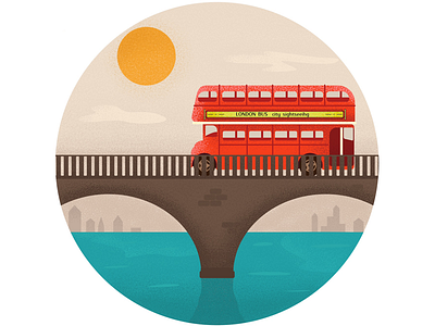 London buses bridge brush brushes bus graid britain grain illustration london london buses noise river vector