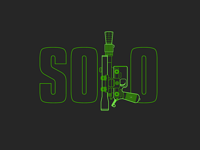 Solo. A Star Wars story. gun illustration lineart logo pistol poster solo star wars