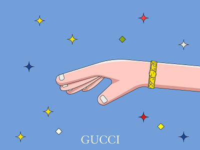 Gucci bracelet illustration branding design gold graphic design gucci illustration vector