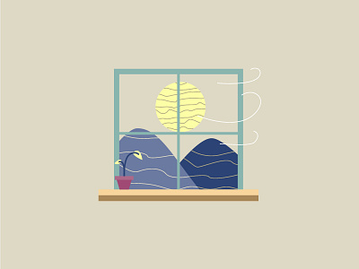 Flowerywindow design graphic design illustration mount plant sun vase vector window