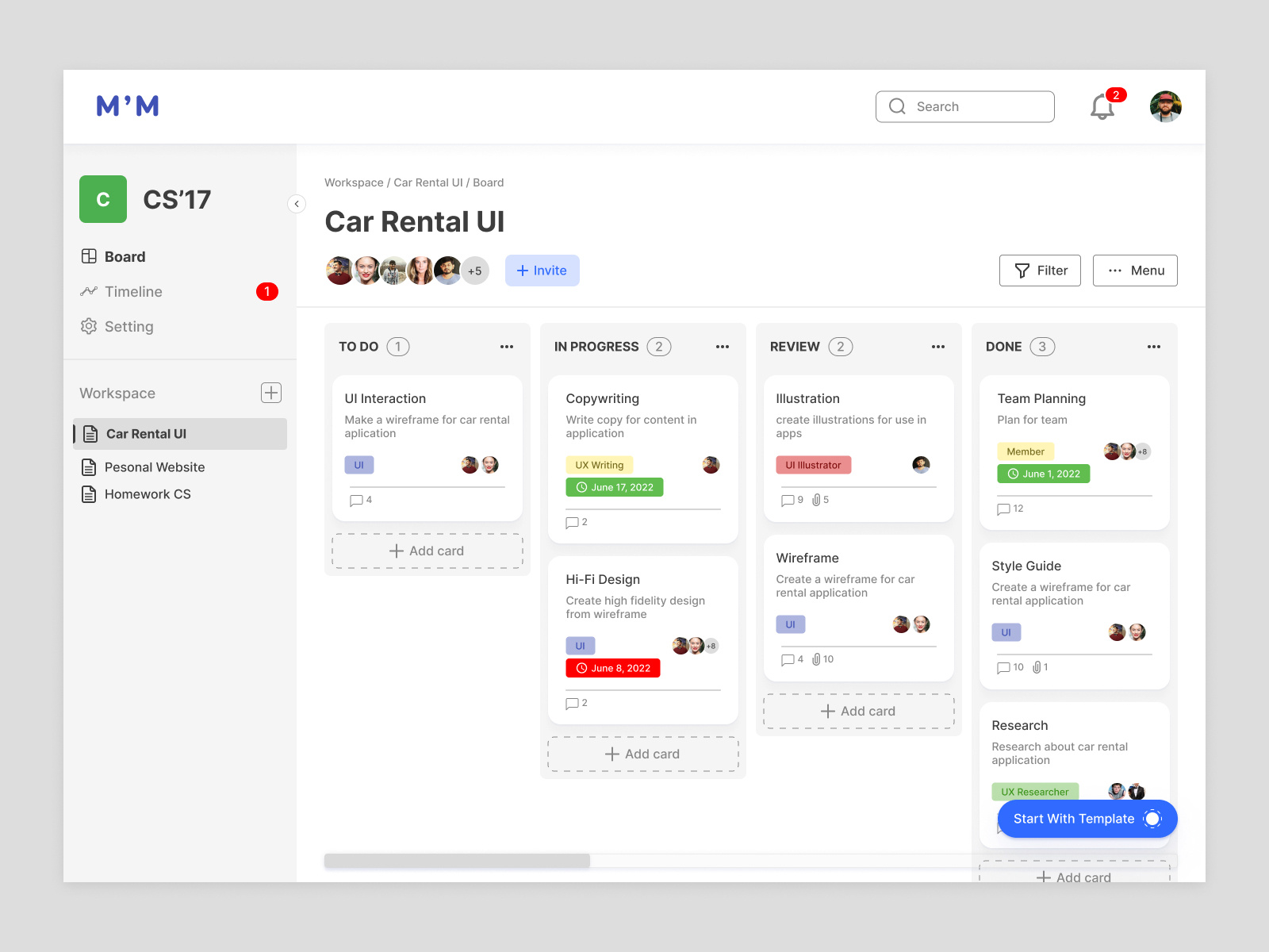 Project Management Website by Zaid Hilmi on Dribbble