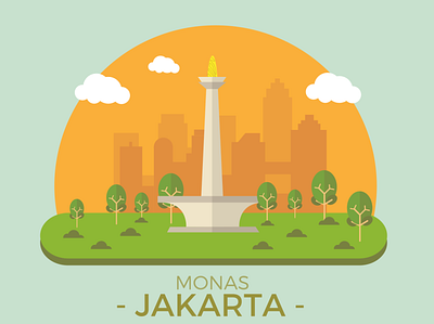 Landmark of Jakarta illustration vector