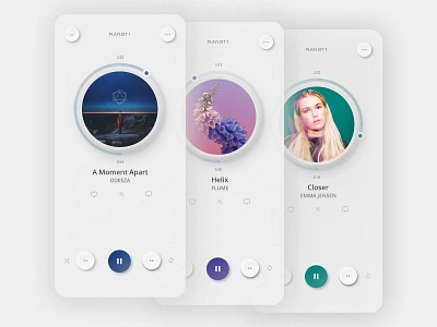 Music Player | Neumorphism app clean design gradient ios iphone light minimalistic mobile music music player neumorphic neumorphism redesign round shadow simplistic spotify ui ux