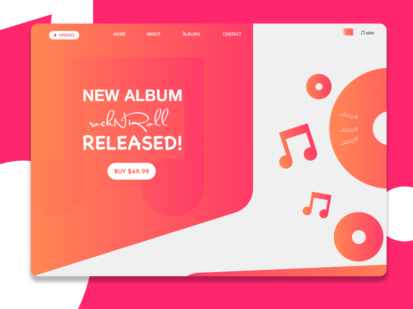 Music Album Release Landing Page Design by Jahid Hasan Soton on Dribbble