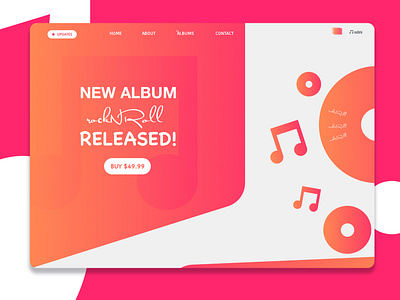 Music Album Release Landing Page Design branding daily ui daily ui challange design flat ui ux web website