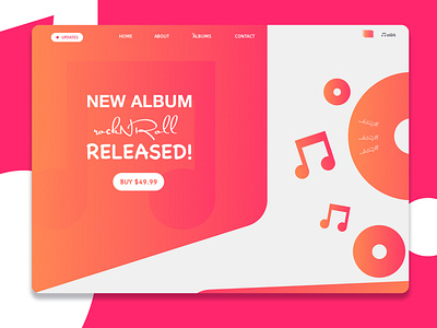Music Album Release Landing Page Design