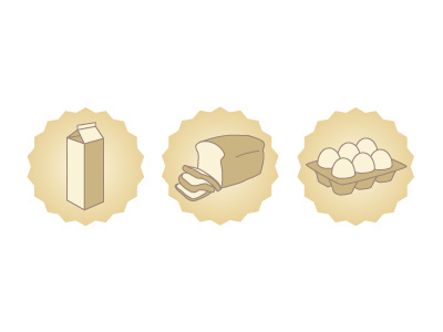 Milk Bread Eggs bakery bread design eggs icon iconography illustration milk