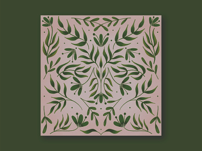 Green Flora botanical flora floral print green illustration leaves motiff pattern symmetry