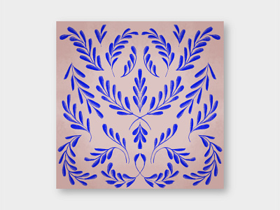 Blue Flora botanical flora floral pattern illustration leaves motif pattern symmetry