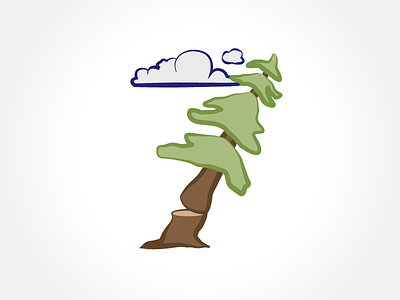 Tree #7 cloud illustration logging tree
