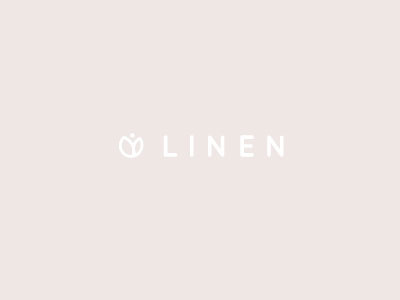 LINEN branding flower icon identity logo typography