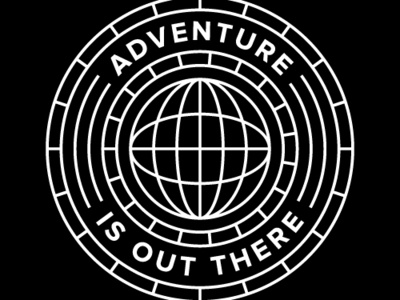 Adventure is out there badge art deco badge illustrator