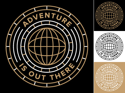 Adventure Is Out There badge colors art deco badge vector