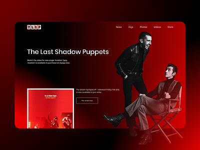 The Last Shadow Puppets band band website black musician red ui web website design
