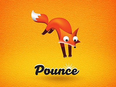 Pounce (app) - Brand Identity brand branding cute fox illustration iphone app logo orange pounce script splash screen vector illustration